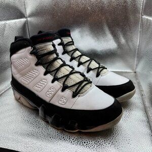 Size 10.5 - Jordan 9 Retro White Black Red Mens Sneakers Shoes 302370-102